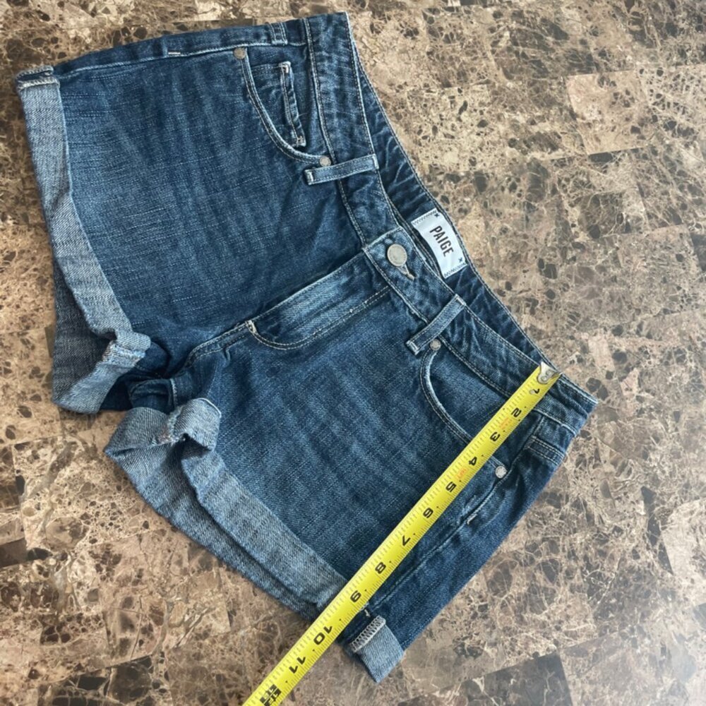 PAIGE JIMMY JIMMY SHORTS DENIM SZ 27 DISTRESSED CHIC BOHO ICONIC VERSATILE - Picture 7 of 13